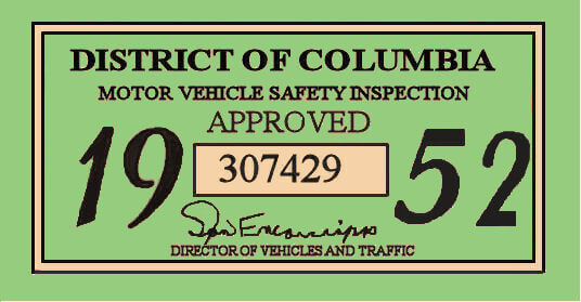 (image for) 1952 DC inspection sticker